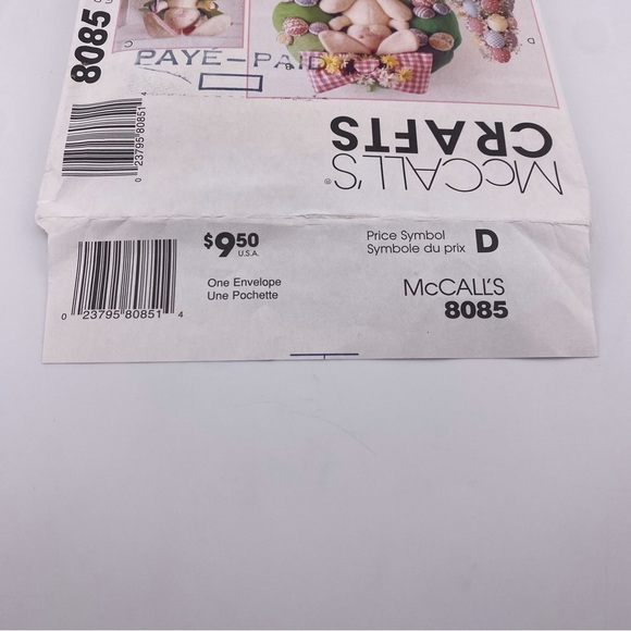🪡 McCall's Easter Bunny Table Decor Craft Sewing Pattern 8085 - Picture 4 of 6
